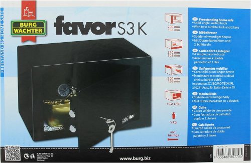 Seif mobila BurgWächter® FavorS3K cheie 200x310x200 mm