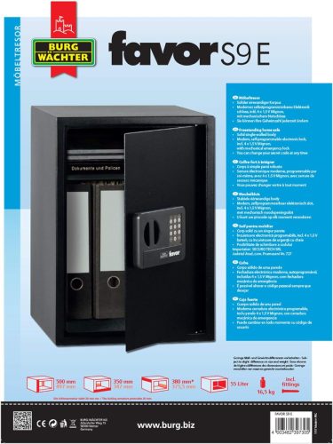 Seif mobila BurgWächter® FavorS9E electronic 500x350x380 mm