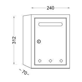 Cutie postala interior Ellit® URBAN 312x240x70 mm