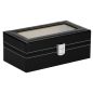 Depozitar ceasuri Ellit® CARE4 piele ecologica 80x205x110 mm negru