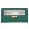 Depozitar bijuterii Ellit® CARE5 piele ecologica 55x235x140 mm verde 