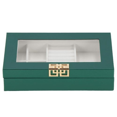 Depozitar bijuterii Ellit® CARE5 piele ecologica 55x235x140 mm verde 