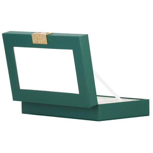 Depozitar bijuterii Ellit® CARE5 piele ecologica 55x235x140 mm verde 