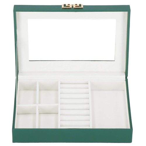 Depozitar bijuterii Ellit® CARE5 piele ecologica 55x235x140 mm verde 