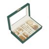 Depozitar bijuterii Ellit® CARE5 piele ecologica 55x235x140 mm verde 