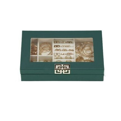 Depozitar bijuterii Ellit® CARE5 piele ecologica 55x235x140 mm verde 